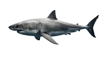 Obraz premium Realistic studio photo of a shark, side profile, powerful body shape