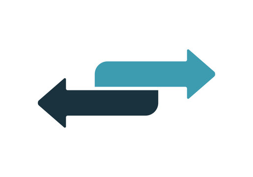 Left and right arrow icon, navigation and direction symbol, vector illustration.