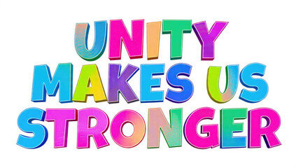 Unity Makes Us Stronger Colorful Letters