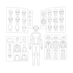 -avatar-customization-scene-line-art