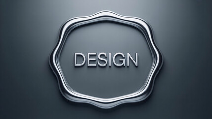 Modern design concept with silver seal and dark background