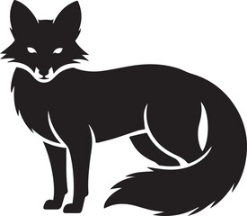 Elegant fox silhouette design a vector illustration with grayscale color scheme