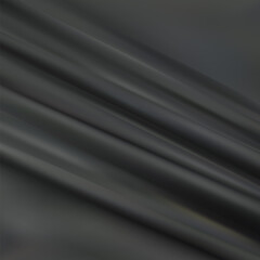 Fototapeta premium Black background soft wrinkled fabric pattern and surface, Closeup of rippled white silk fabric, cloth background abstract with soft waves, White fabric texture background. eps 10