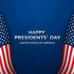 Happy Presidents Day United States of America celebration with American flags president day 2026 America
