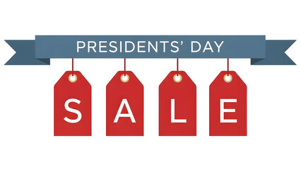 Presidents Day sale banner with red tags president day 2026 America 2