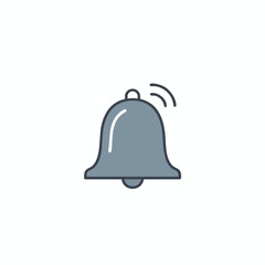A gray bell icon with a small loop on top, with sound waves indicating ringing