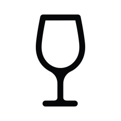 Simple black silhouette of a wine glass