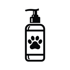 Dog shampoo bottle with paw print