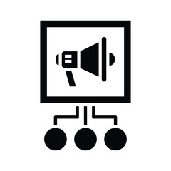 Digital marketing megaphone on computer screen