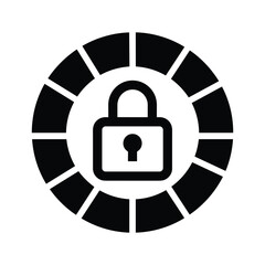 Secure lock icon with circular border