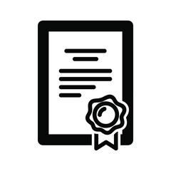 Certificate document with stamp