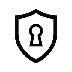 Secure protection with keyhole shield icon