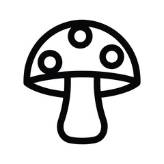 Simple black and white mushroom icon