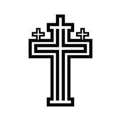 Orthodox cross symbol with three crossbars