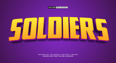 Soldiers 3D Editable Text Effect