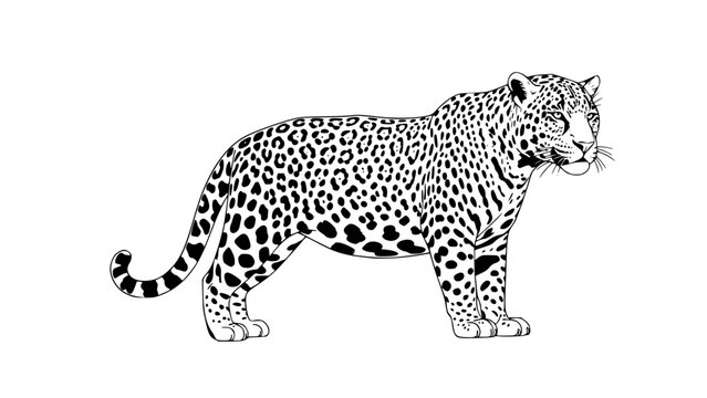 Jaguar vector illustration isolated on white background, clean lines, professional wildlife vector, scalable, no text, ideal for logos and educational use