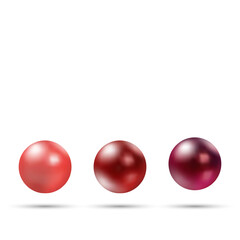 3D colorful beads and pearls. Vector illustration. Red balls. Eps 10