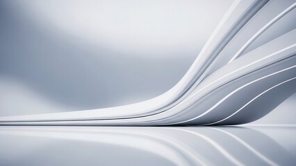 White futuristic architecture minimal backdrop abstract background with smooth reflections and cinematic lighting providing ample negative copy space