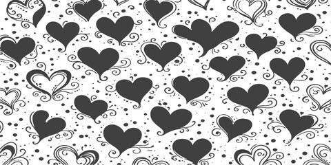 Fototapeta premium Seamless pink heart pattern vector illustration for Valentine's Day and romantic wedding card design