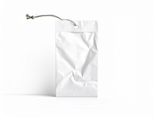 Wrinkled Label mock up isolated on white background