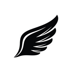 Black wing silhouette with white highlights