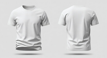 White T-Shirt Mockup Front and Back View
