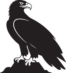 Detailed eagle silhouette vector illustration created with adobe illustrator