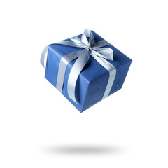 Obraz premium Gift box flying in air on white background