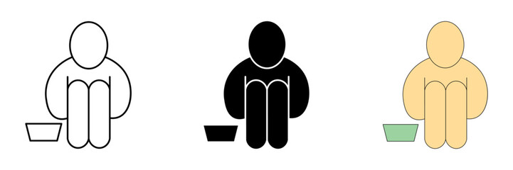 poverty line Set icon, vector illustration on white background