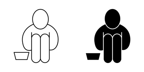 poverty line Set icon, vector illustration on white background