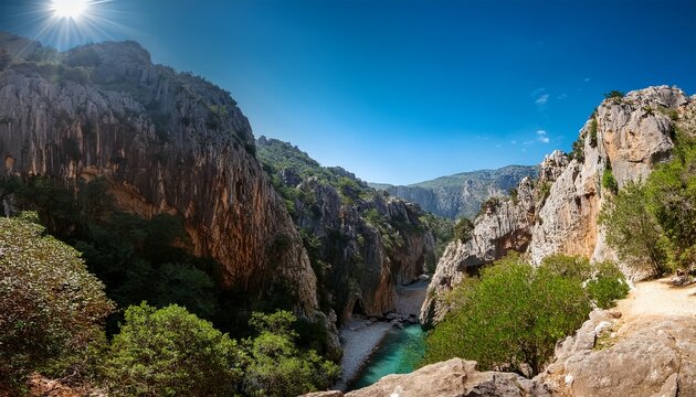 Ausflugsziel Gola Gorropu Schlucht Im Supramonte Gebirge Auf Der Insel Sardinien