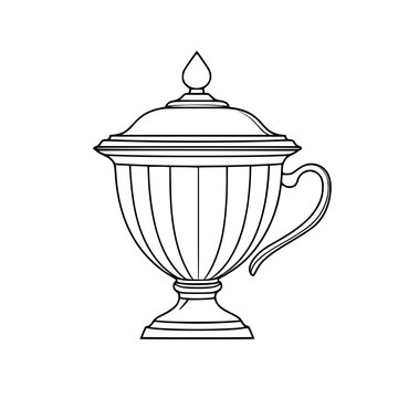 Elegant Silver Trophy | Clean, isolated vector art for creative projects.