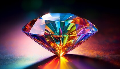 A Vibrant Sparkling Multi Faceted Gemstone Radiates Light With Colorful Inner Reflections