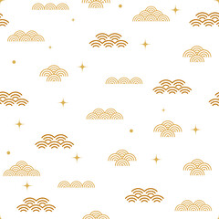 Oriental Pattern Background with Lunar New Year Motifs