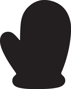 A black mitten on a plain white background