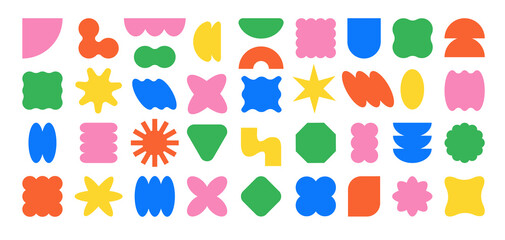 Y2k Figure Sticker, Abstract Badge Vector Kit. Vibrant shape Bundle Y2K star, triangle, square and abstract form png. Retro graphic perfect for trendy sticker, logo and creative decoration template