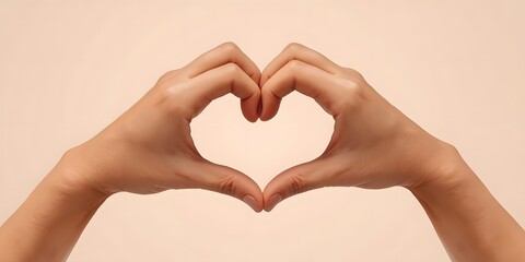Hands Creating Heart Shape Gesture Symbolizing Love and Connection
