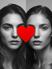 Close-up of a Red Heart Symbolizing Connection and Affection