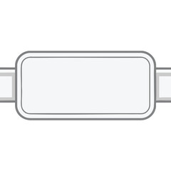 A simple, symmetrical graphic featuring a light rectangle bordered with gray lines