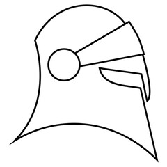 Helmet icon vector. Knight's helmet Illustration sign. Medieval helmet symbol. Armor logo.
