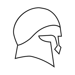 Helmet icon vector. Knight's helmet Illustration sign. Medieval helmet symbol. Armor logo.