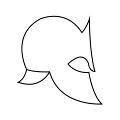 Helmet icon vector. Knight's helmet Illustration sign. Medieval helmet symbol. Armor logo.