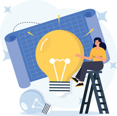 Woman with great idea - Female person coming up with new creative ideas