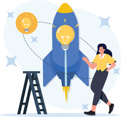 Woman with great idea - Female person coming up with new creative ideas