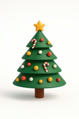 Festive Pine: A stylized, vibrant pine tree, adorned with cheerful ornaments and a radiant star, embodies the joyful essence of the season. 