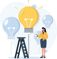 Woman with great idea - Female person coming up with new creative ideas