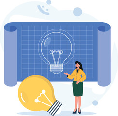 Woman with great idea - Female person coming up with new creative ideas