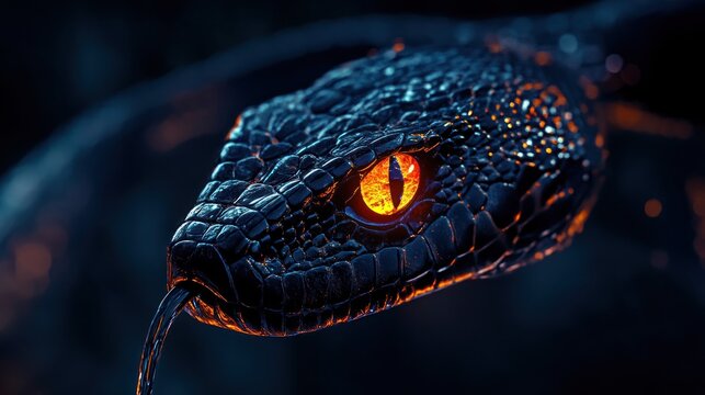 Closeup snake head detail
