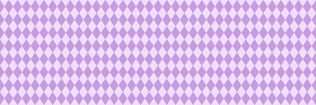 Seamless lavender and light purple argyle harlequin diamond pattern background. Elegant geometric texture for wrapping paper, textile, and minimal scrapbooking stationery design.