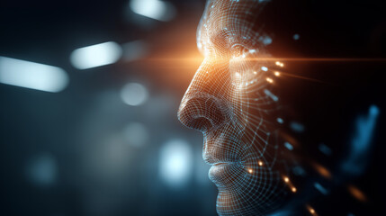 Artificial intelligence generated deepfake identity concept showing human face replication visualization and digital impersonation risk warning raising cybersecurity concerns in